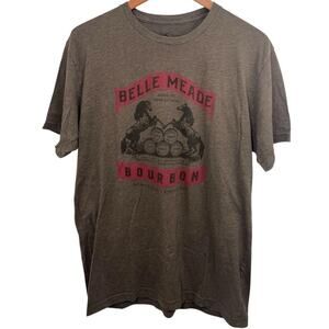 Belle Meade Bourbon Distillery Tshirt Large Brown Cotton Greenbrier Western Mens